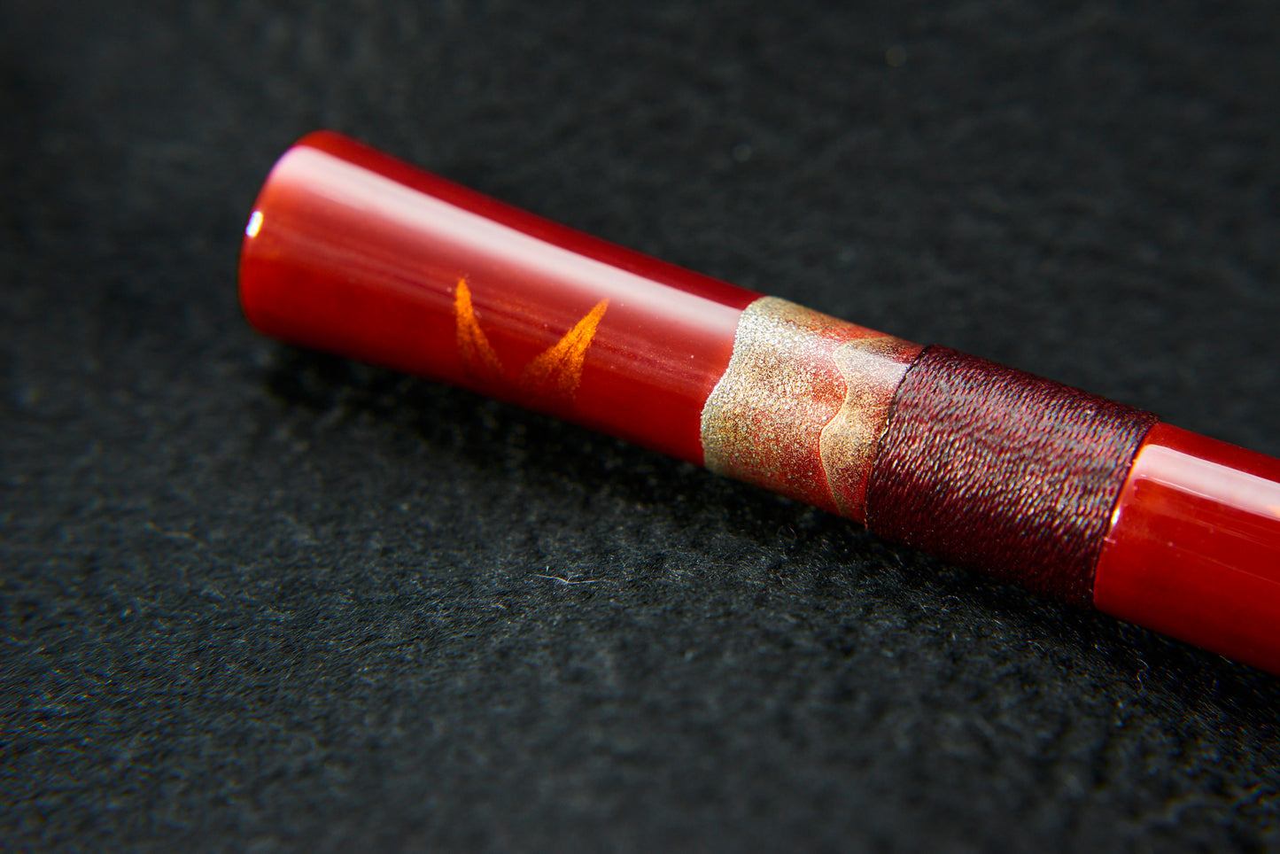 Aka-tamenuri Maple Leaf NFC Fountain Pen Barre