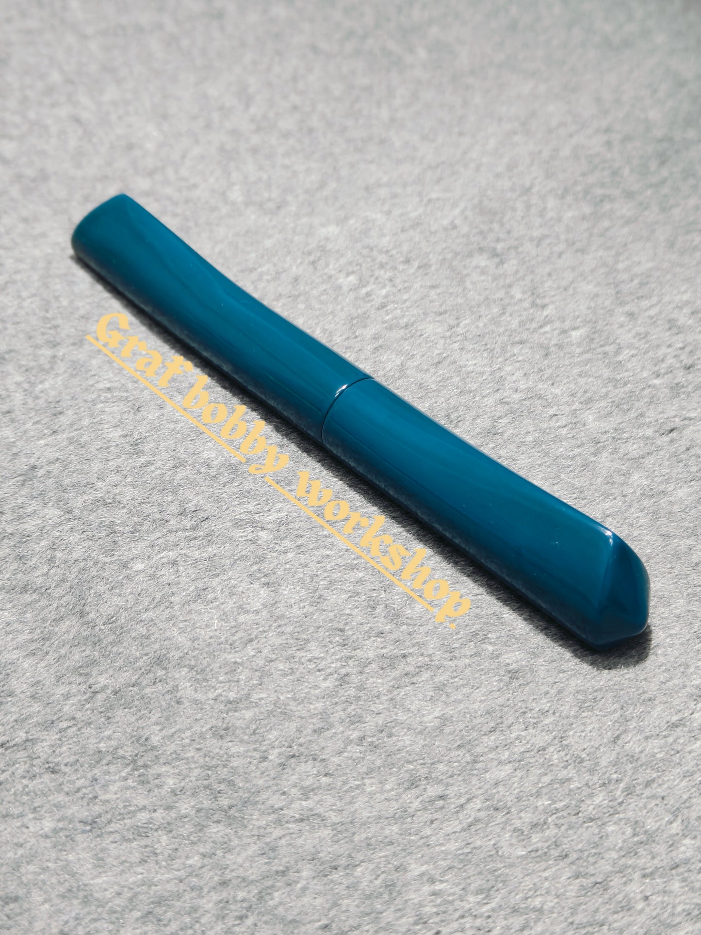 Ebony Blue Urushi Dorsal Fin Fountain Pen Barrel