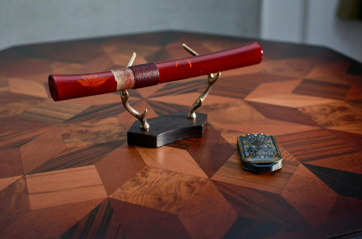 Aka-tamenuri Maple Leaf NFC Fountain Pen Barre