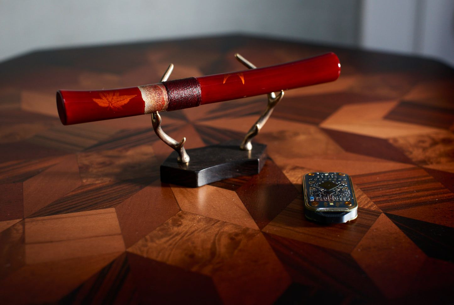 Aka-tamenuri Maple Leaf NFC Fountain Pen Barre