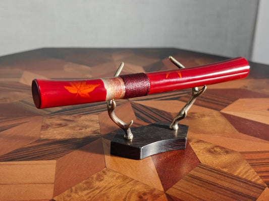 Aka-tamenuri Maple Leaf NFC Fountain Pen Barre