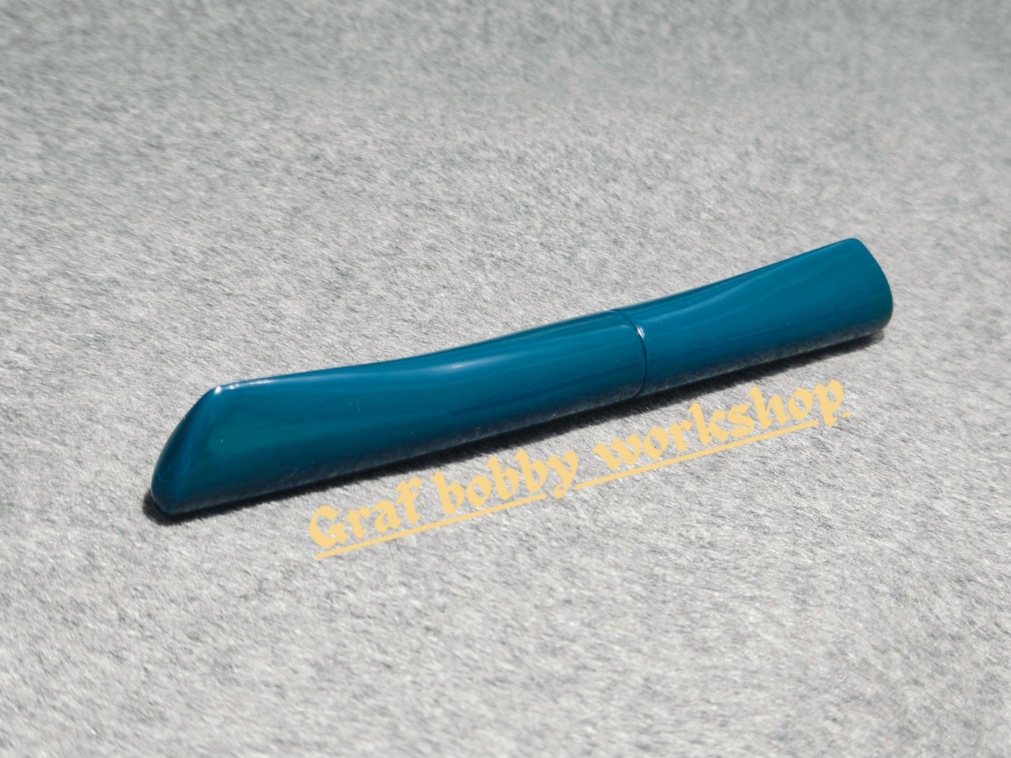 Ebony Blue Urushi Dorsal Fin Fountain Pen Barrel