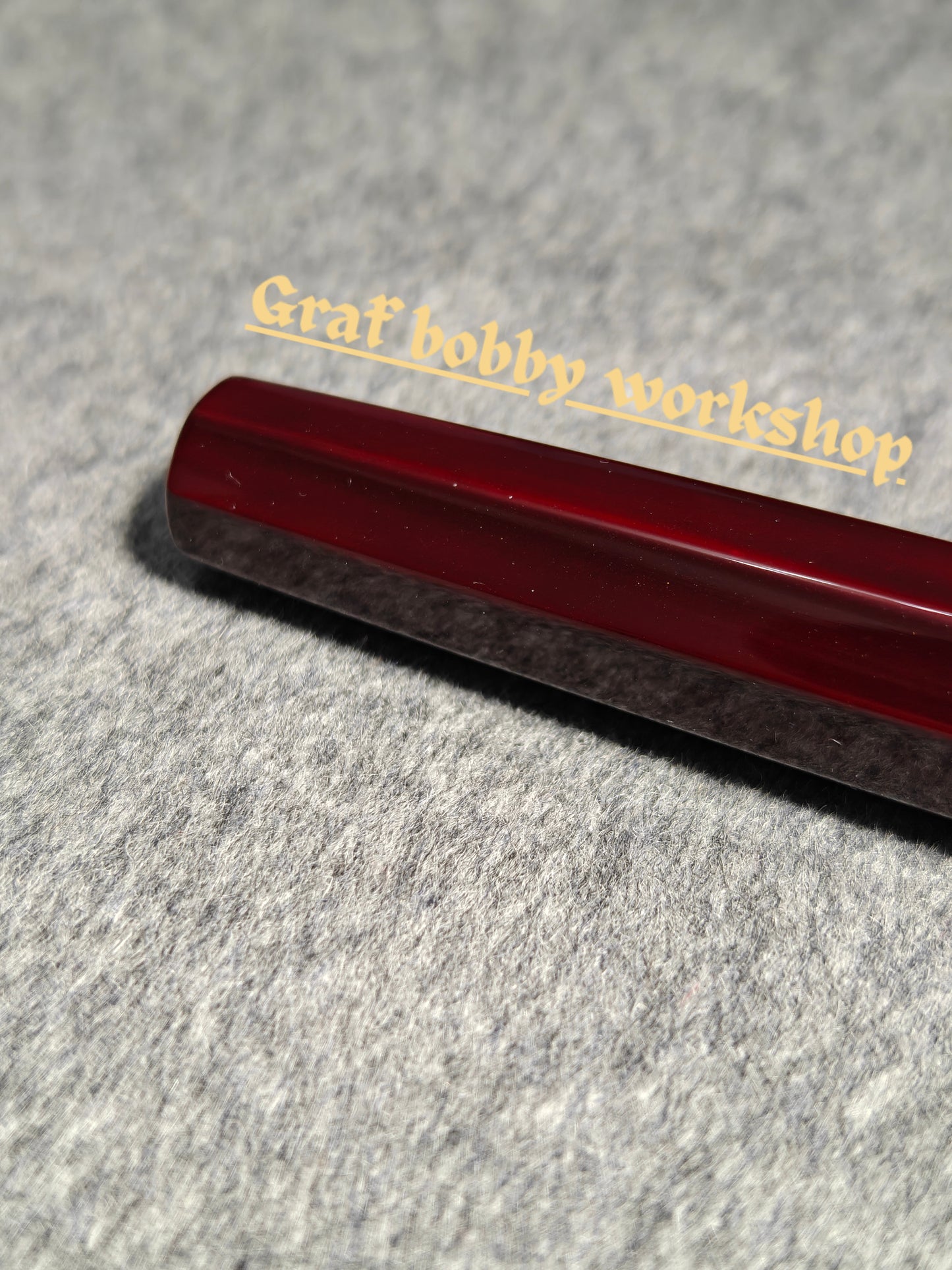 Ebonite/Ebony Aka-Tamenuri Polygonal Fountain Pen Barrel