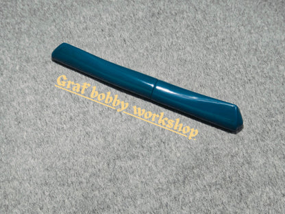 Ebony Blue Urushi Dorsal Fin Fountain Pen Barrel