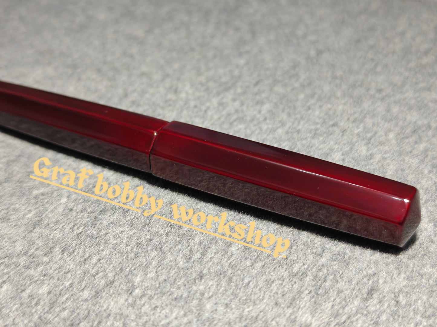 Ebonite/Ebony Aka-Tamenuri Polygonal Fountain Pen Barrel