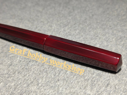 Ebonite/Ebony Aka-Tamenuri Polygonal Fountain Pen Barrel