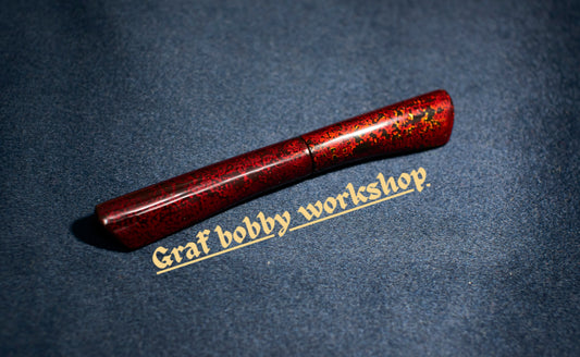 Ebonite/Ebony Red&Green Gem Sand  Dorsal Fin Fountain Pen Barrel