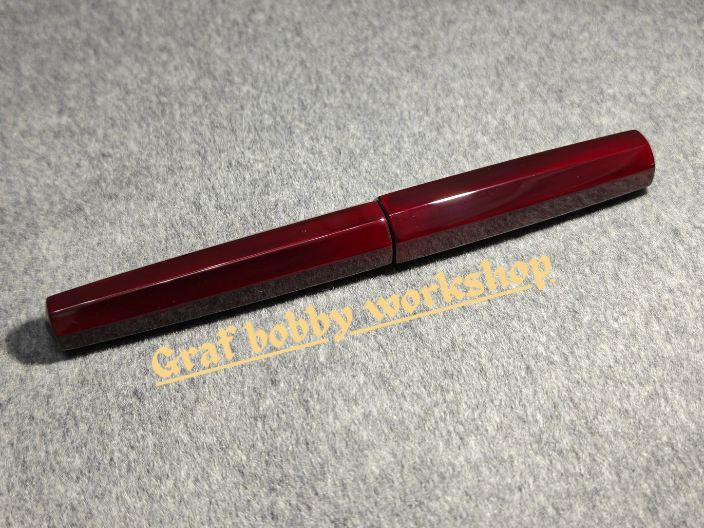 Ebonite/Ebony Aka-Tamenuri Polygonal Fountain Pen Barrel