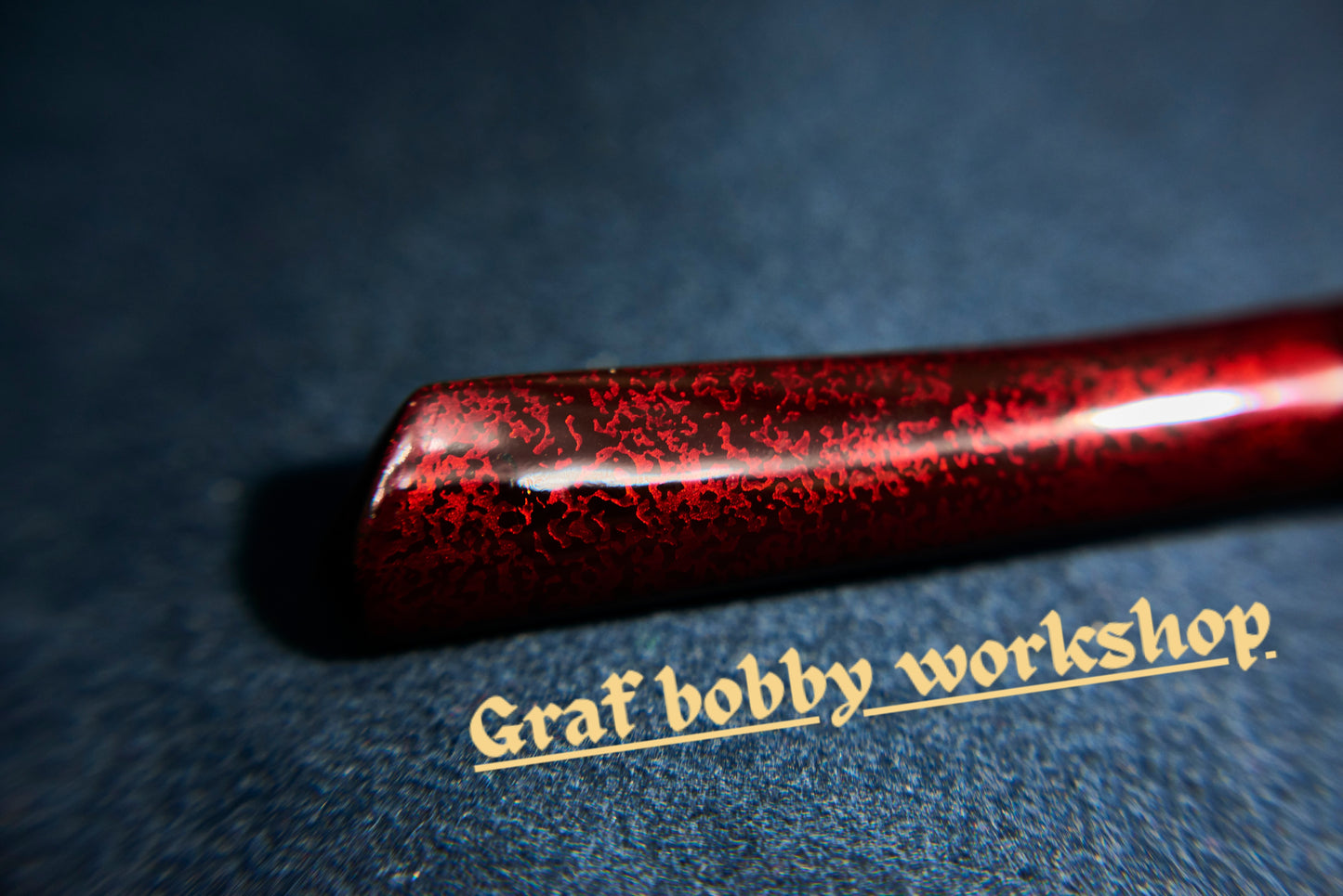 Ebonite/Ebony Red&Green Gem Sand  Dorsal Fin Fountain Pen Barrel