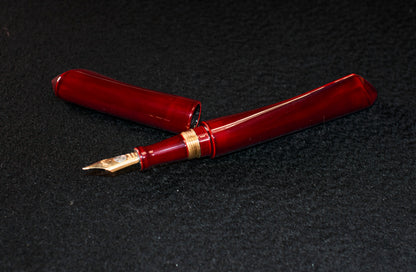 Ebonite/Ebony Aka-Tamenuri Dorsal Fin Fountain Pen Barrel