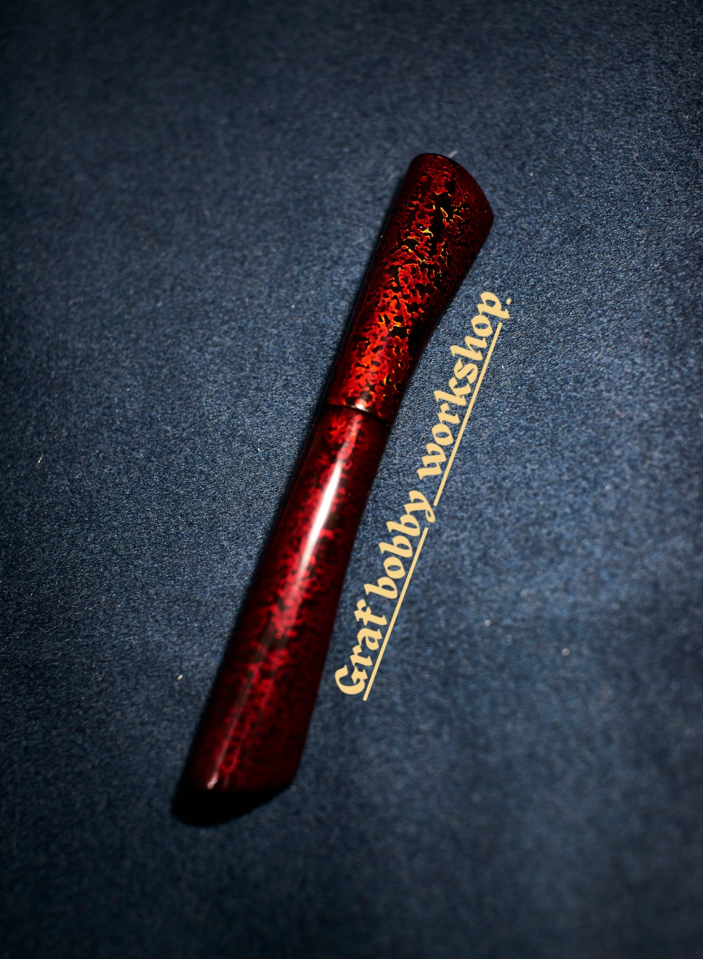 Ebonite/Ebony Red&Green Gem Sand  Dorsal Fin Fountain Pen Barrel