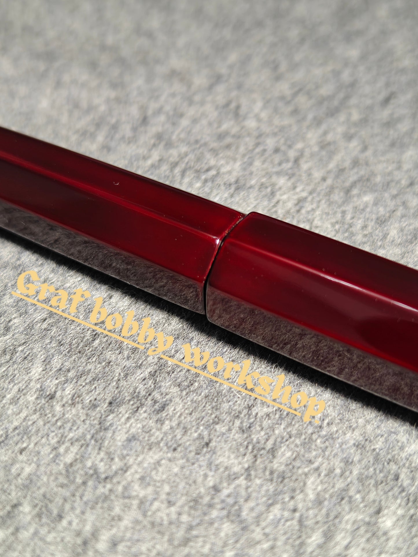 Ebonite/Ebony Aka-Tamenuri Polygonal Fountain Pen Barrel