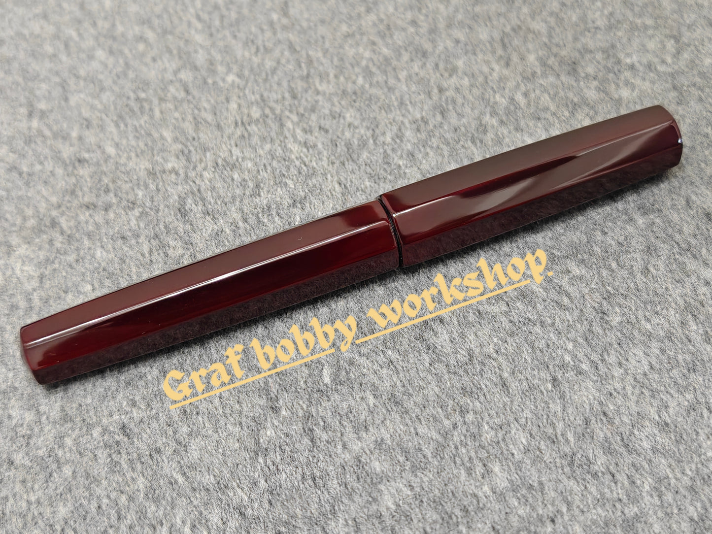Ebonite/Ebony Aka-Tamenuri Polygonal Fountain Pen Barrel
